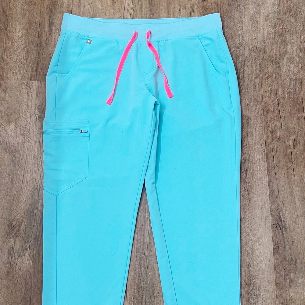 Women's Zamora Jogger Scrub Pants in Aqua Size Large W18SW2005 - Picture 3 of 9